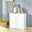Buffet, armoire de cuisine, armoire à café avec portes à persiennes doubles et tablette réglable pour le salon, couloir, blanc
