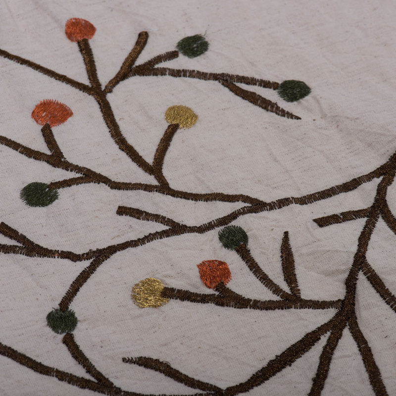 Collection de textiles de Noël Tierra Harvest Branch, 90 po x 14 po, Gris