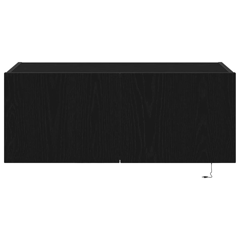 TV Wall Cabinet 80 X 35 X 31 Cm Engineered Wood, Black Oak