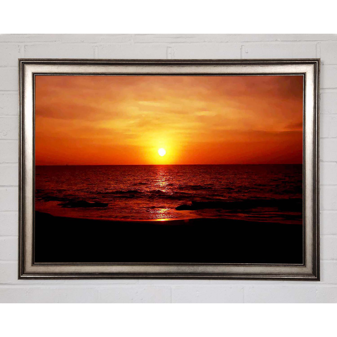 Gerahmtes Leinwandbild Sunset Ocean Waves