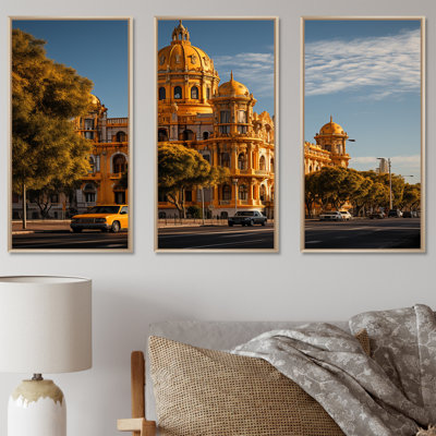 «Yellow Cuba Colonial Architecture» - ensemble d'art mural de Cuba