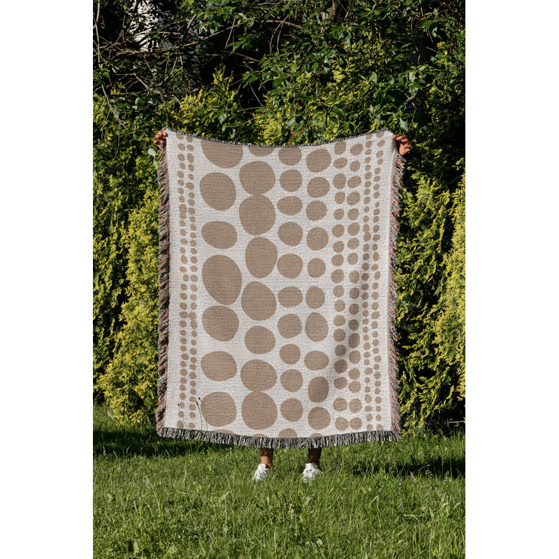 Jeté en coton Ajani, 60 po x 80 po, Beige