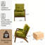 Chaise d'appoint rembourrée en bois massif Mid Century avec coussin et sac de rangement (ensemble de 2)-1665637748