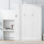 Lit escamotable avec plusieurs tablettes de rangement et décoration à persiennes-1388504003