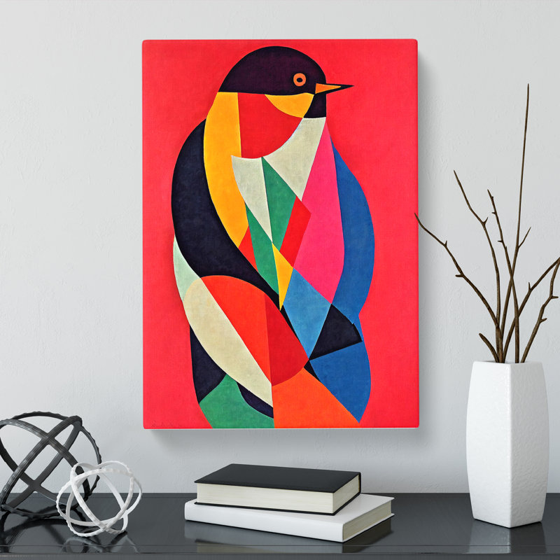Bird In Colour Abstract - Wrapped Canvas, 60cm H x 40cm W x 3cm D