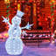 Bonhomme de neige illuminé 5 pi avec écharpe chapeau et cravates avec étoiles et piquets de sol 140 lumières DEL