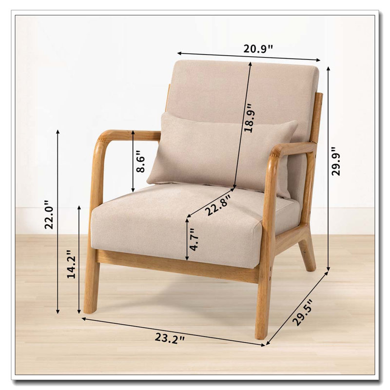 Chaise de loisir avec accoudoirs et pieds en bois massif