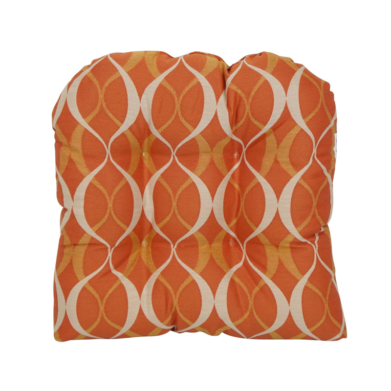 Outdoor 5'' Seat Cushion, Orange/Beige