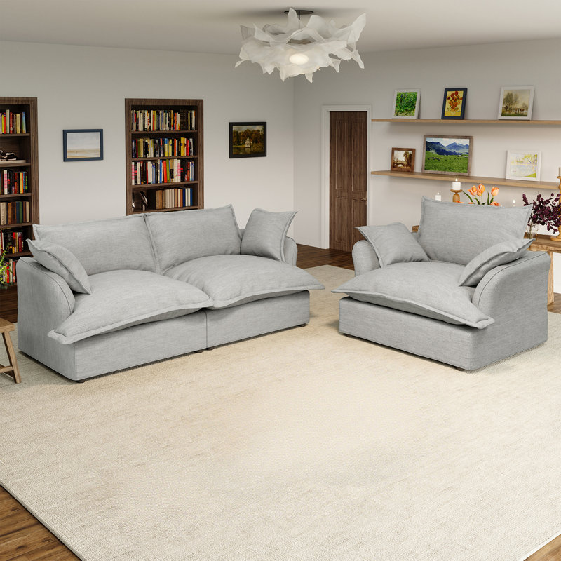 Canapé modulaire rembourré, Gris