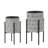 Adaliah 2-Piece Indoor Planter Set with Stand, Mid-Century Modern Metal Plant Pots