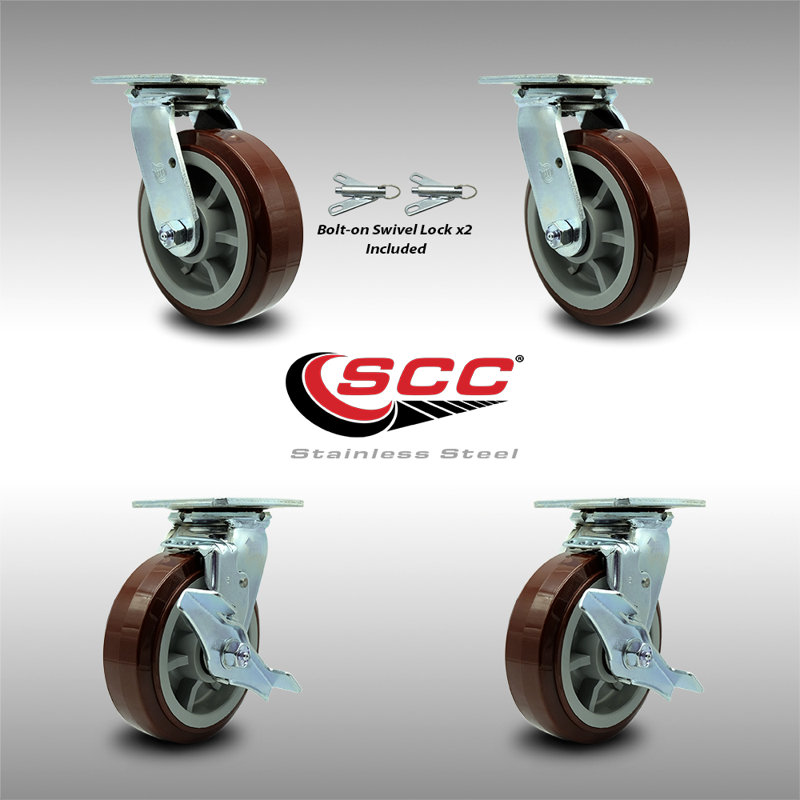 4 Piece Polyurethane Caster Set