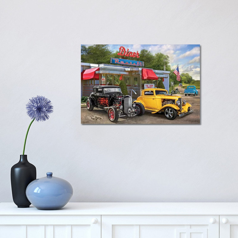 Nostalgic America Diner - Wrapped Canvas Painting, 30.48 cm H x 45.72 cm W