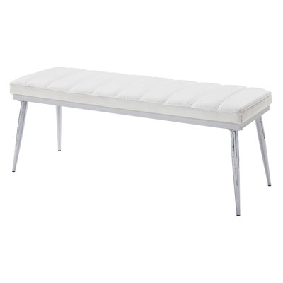 Banc Raul, polyuréthane blanc et chrome