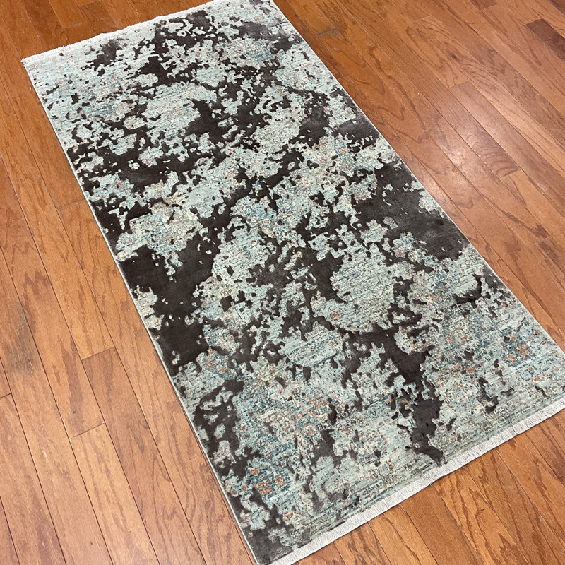 Williston Forge Turkish Modern Erased Design Wool & Silk Rug