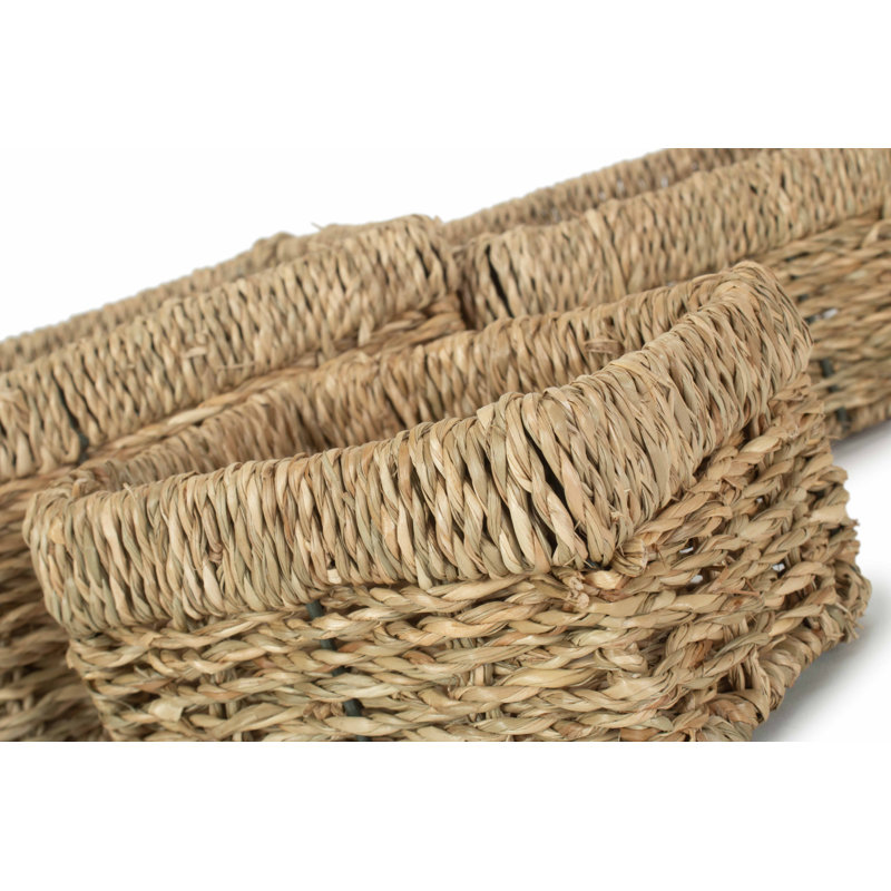 Fonda Small 3 Piece Seagrass Tray Set