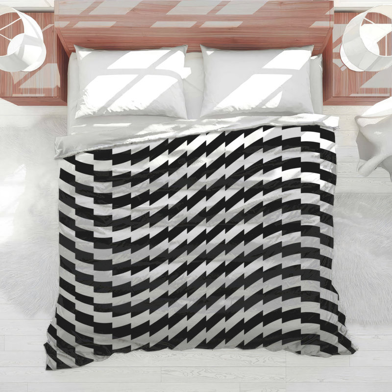 Black White Optical Illusion Comforter, Twin Extra Long