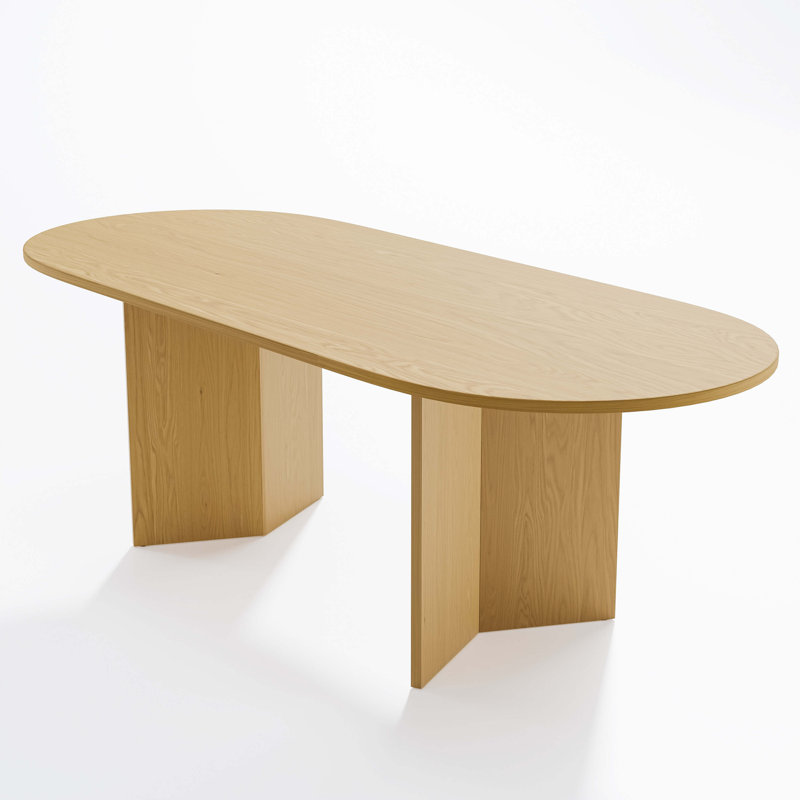 Table de salle à manger Kowalsky, 7 Pieces: Table, 6 Chairs, White, Oak