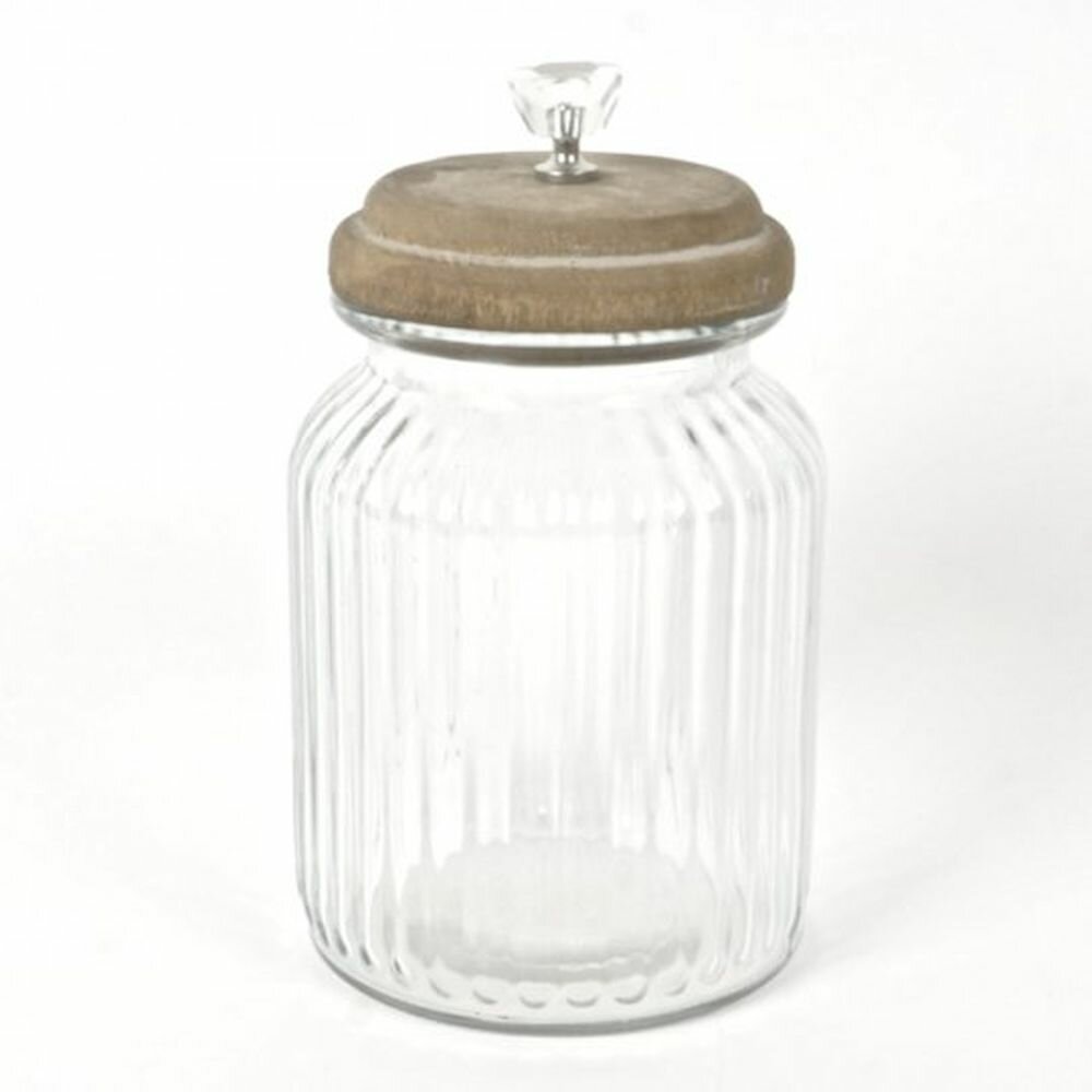 Extra Large Glass Canister with Airtight Wooden Lid, Set of 2 - Food Fanatic