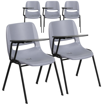 Ergonomic Shell Chair with Right Handed Flip-Up Tablet Arm