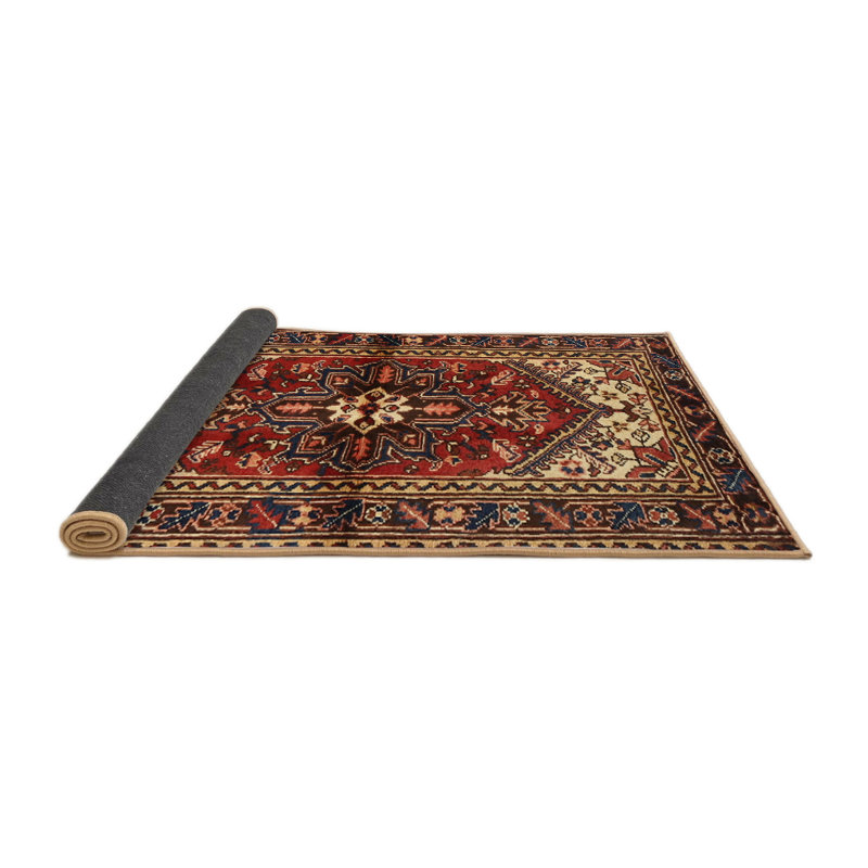Tapis brun à motif oriental, Rond 8 pi