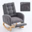 Chaise berçante classique rembourrée avec repose-pieds réglables-1072983777