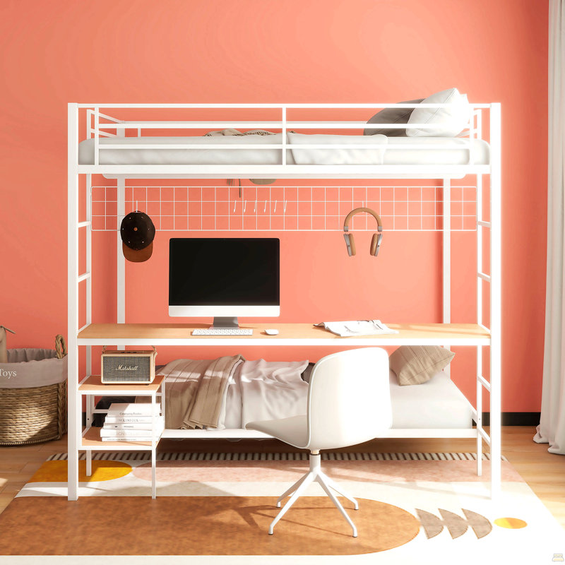 Long Beach Glossy Silver Twin Over Twin Bunk Bed