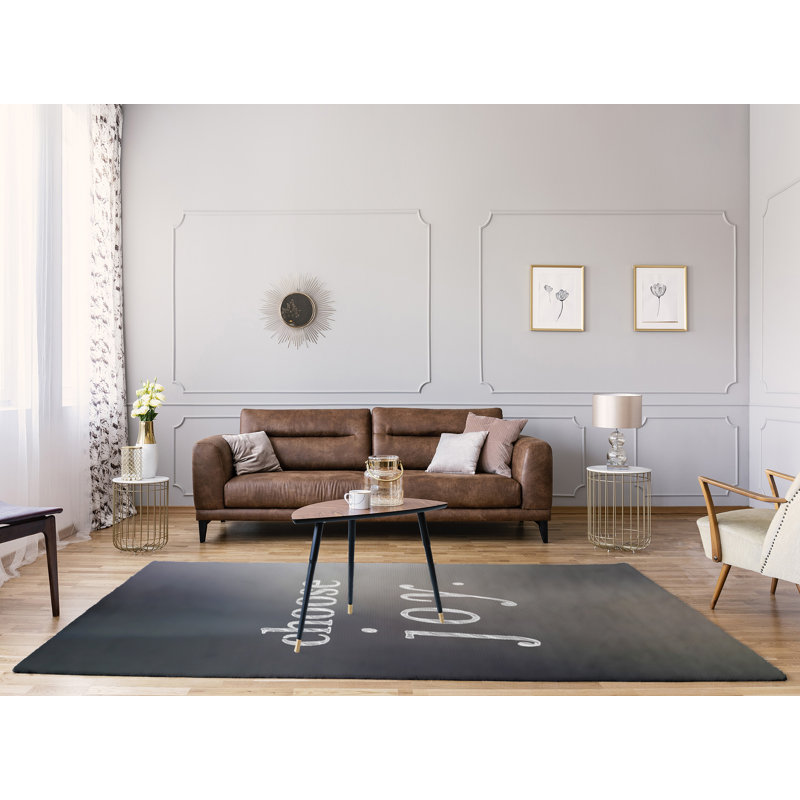 Tapis en polyester multicolore choisir une citation en poly-chenille, Rectangle 8 pi x 10 pi
