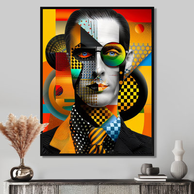 90's Retro Geometric personnage - Abstract Portraits, reproduction d'art mural