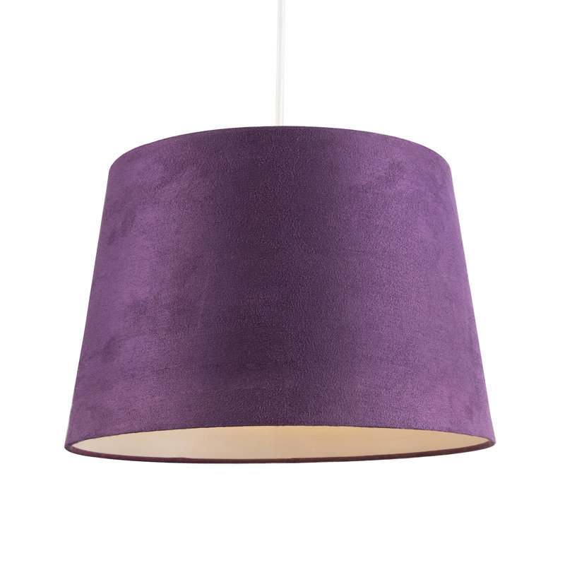 20cm H Velvet Drum Lamp Shade ( No Direct Attachment Method ), Purple