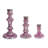 Lemu Luminary Treasures Candle Holder Set Of 3, Pink Ornate Iron-123774360