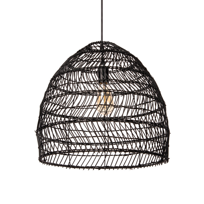 Aracelie 1 - Light Black Dome Pendant, 15.74" H x 17.71" W x 17.71" D