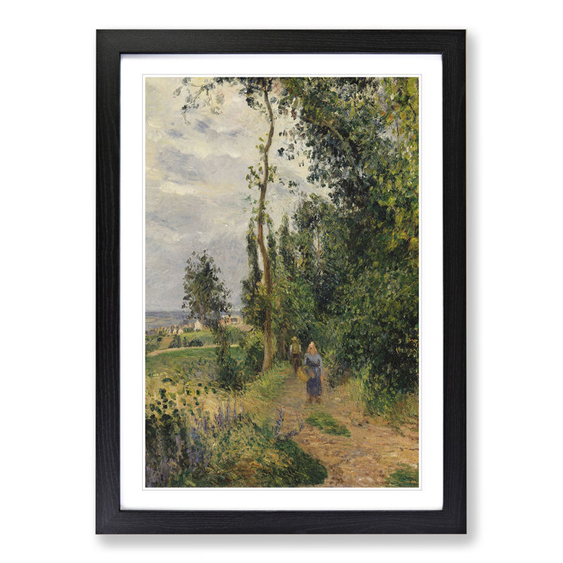 Landscape in Pontoise by Camille Pissarro - Picture Frame Painting, Black Framed, 48cm H x 36cm W x 2cm D