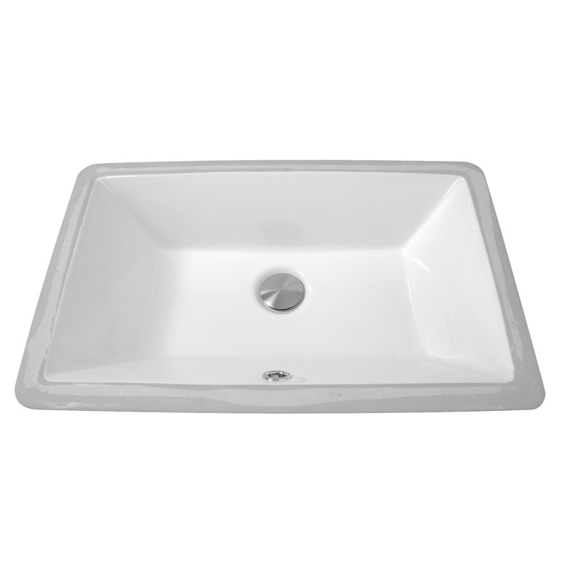 Nantucket Sinks Great Point 13.75'' Vitreous China Rectangular Bathroom Sink with Overflow, White