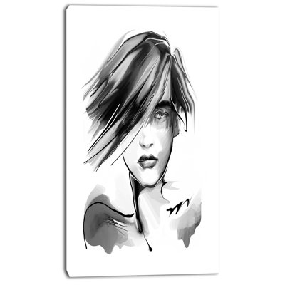 « young féminin », reproduction d’art sur toile tendue en noir et blanc