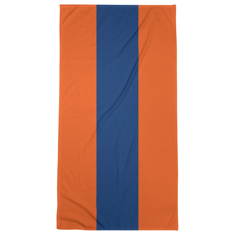 Bath Towel, Orange/Blue/Orange, Microfiber