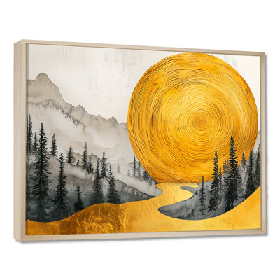 Ambré or du soleil rivière de cristal I - forêt grand art mural