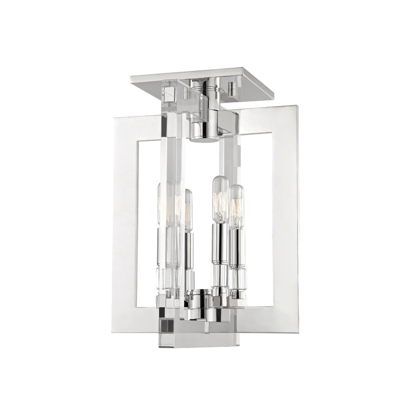 Wellington 4 - Light Semi Flush Mount, Polished Nickel