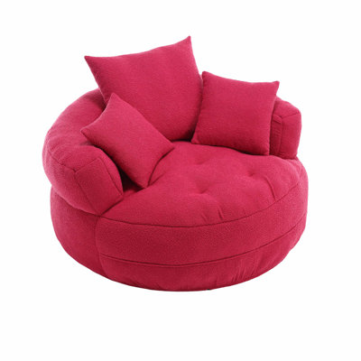 Fauteuil-lit circulaire en chenille Fluffy avec housse amovible, aucun assemblage requis pour un confort et un style instantanés.