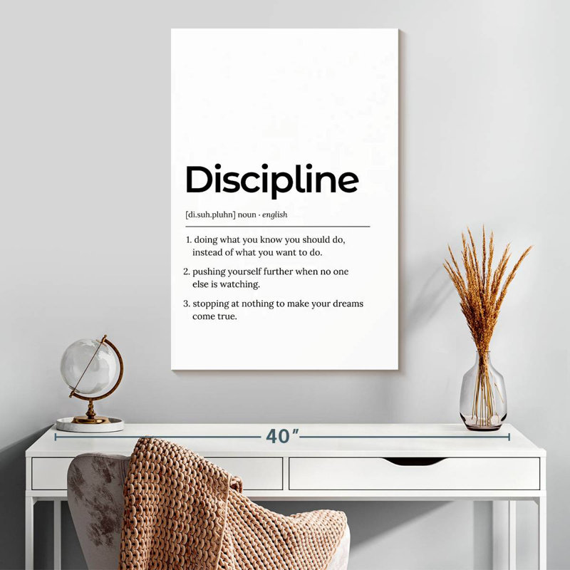 Discipline, H 30 po x l 20 po