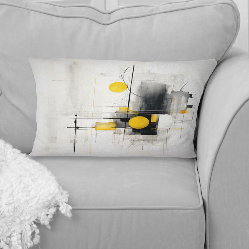 Coussin décoratif gris minimalisme jaune pureté de forme IV