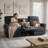 87.8" Wall Hugger Power Reclining Sofa, 3-Seat Independent Recliner Couch with USB Ports, Rolled Arm, Fabric-551758000
