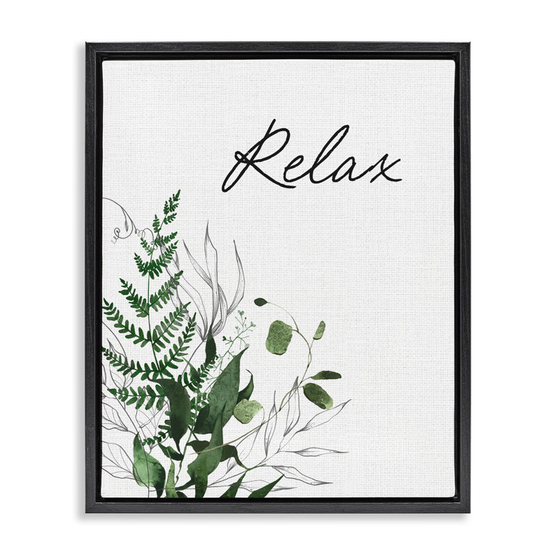 Cadre flottant Relax Ferns & Botanicals, design par Lettré et doublé, H 31 po x l 25 po, Cadre flottant noir de jais