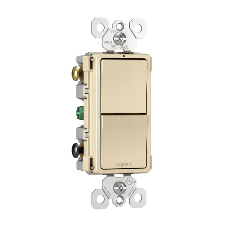 Legrand Radiant 15-Amp Single Pole and 3-Way Rocker Light Switch ...