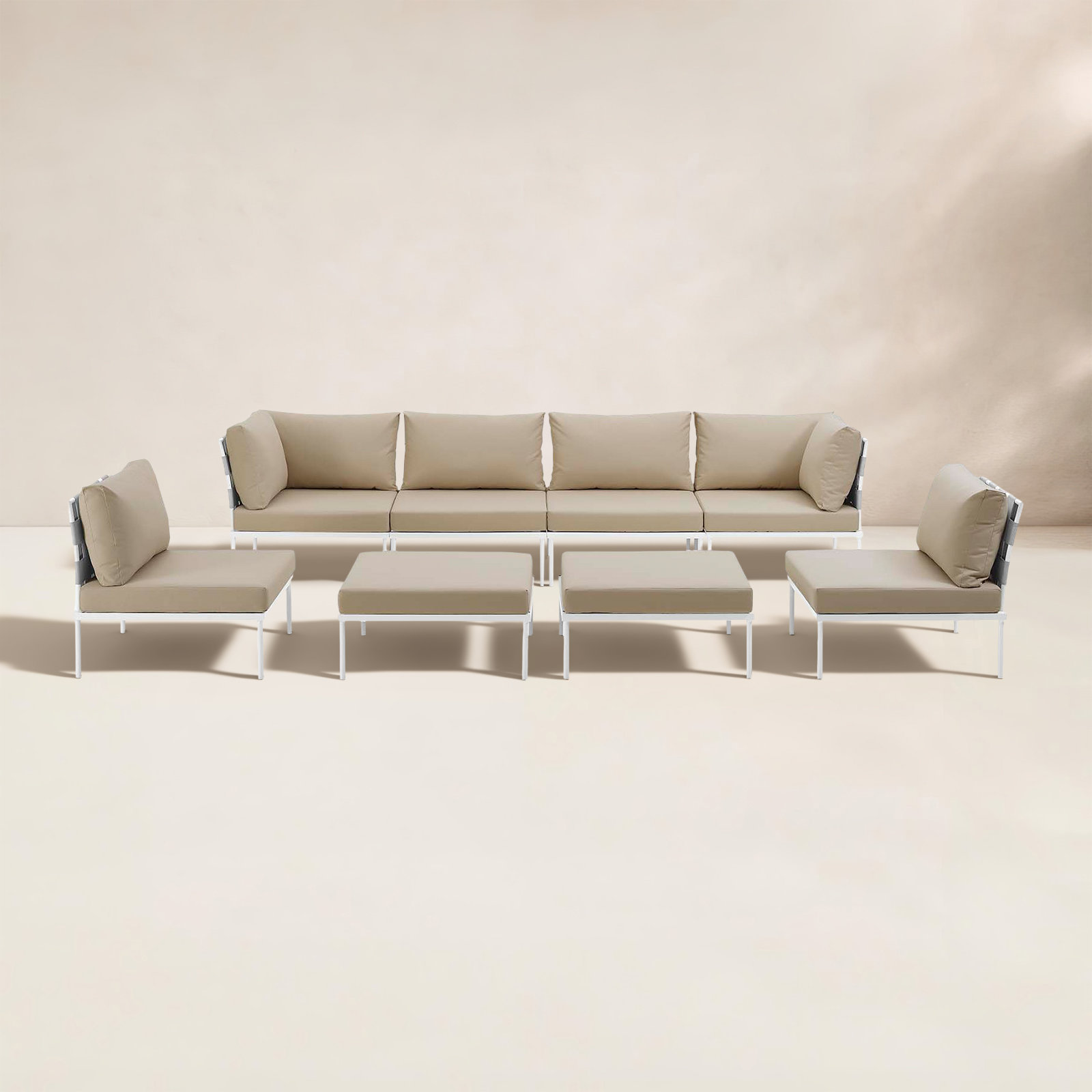 Harmony 198" Patio Sectional, Beige