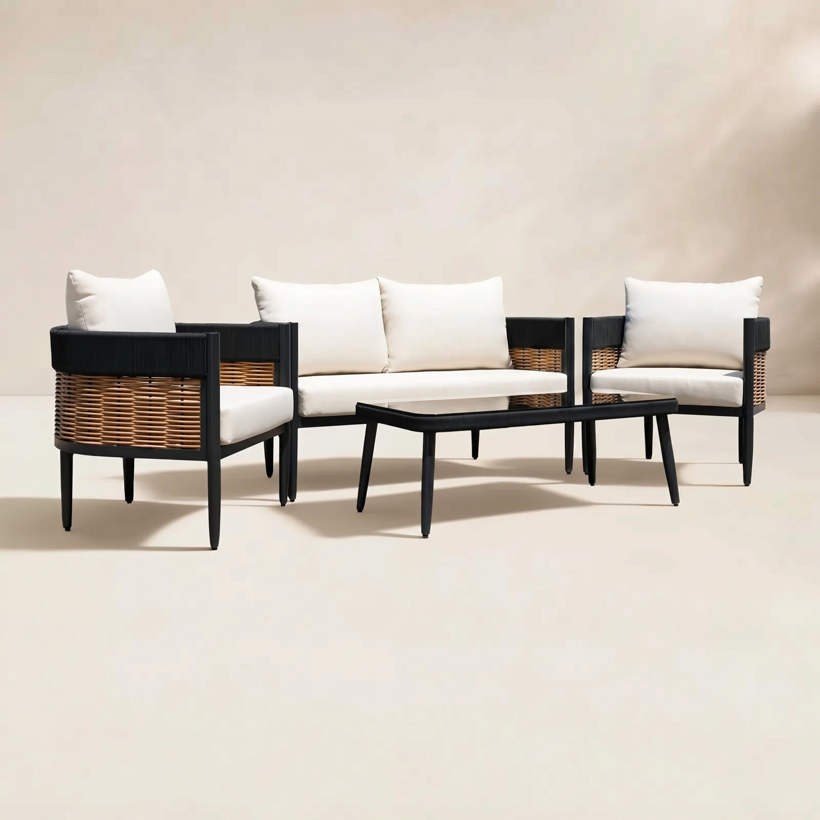 Corrente 4-Person Patio Seating Group, Taupe