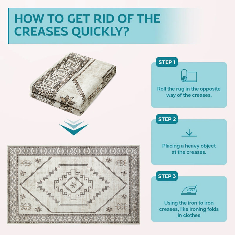 Vintage Look Shag Area Rug, Rectangle 120 x 170 cm