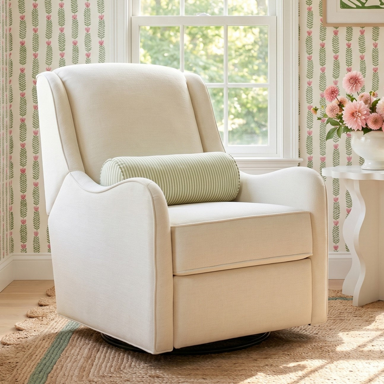 Devon Swivel Glider, Performance Ivory