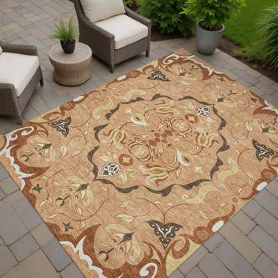 Tapis damassé intérieur / extérieur lavable à la machine ACN2625
