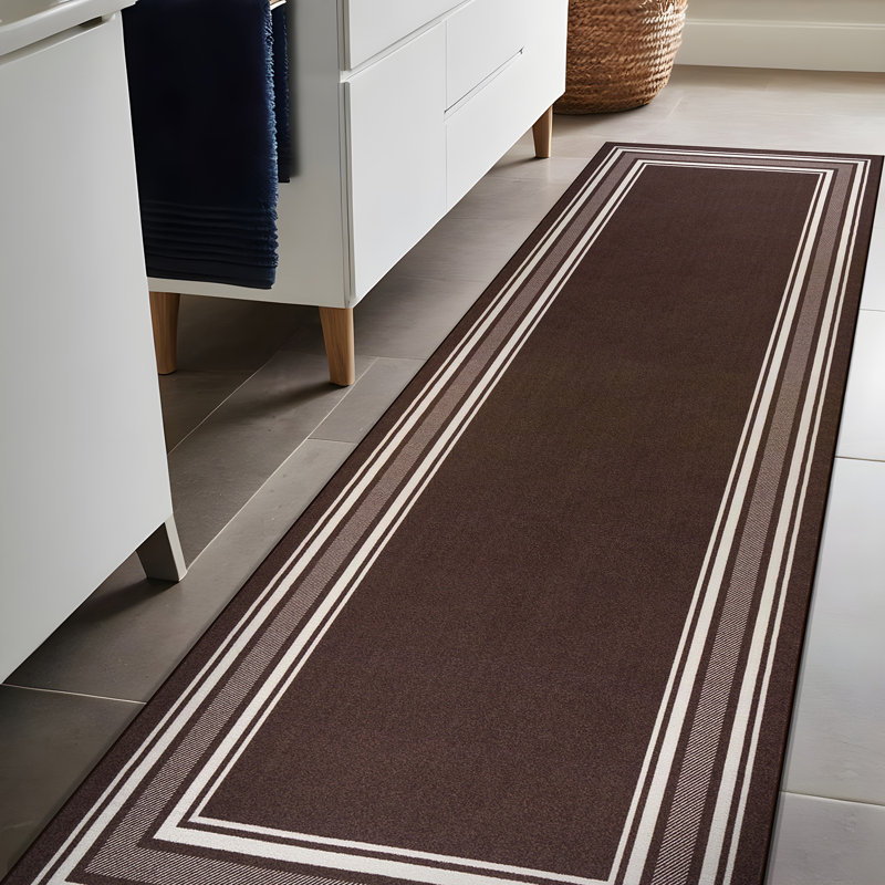 Tapis brun Quiogue, Tapis de couloir 1 pi 7 po x 5 pi