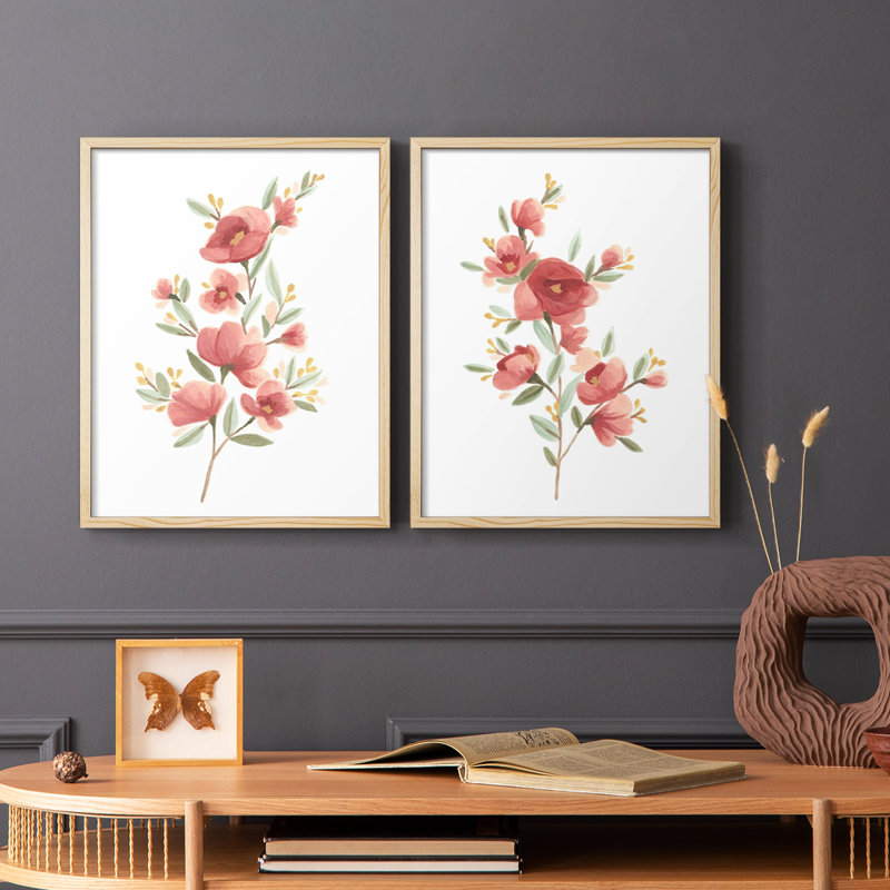 Wildflower Sprig III - reproduction encadrée de qualité supérieure - prête à être accrochée - aucun clou requis - aucun clou requis